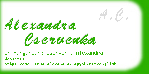 alexandra cservenka business card